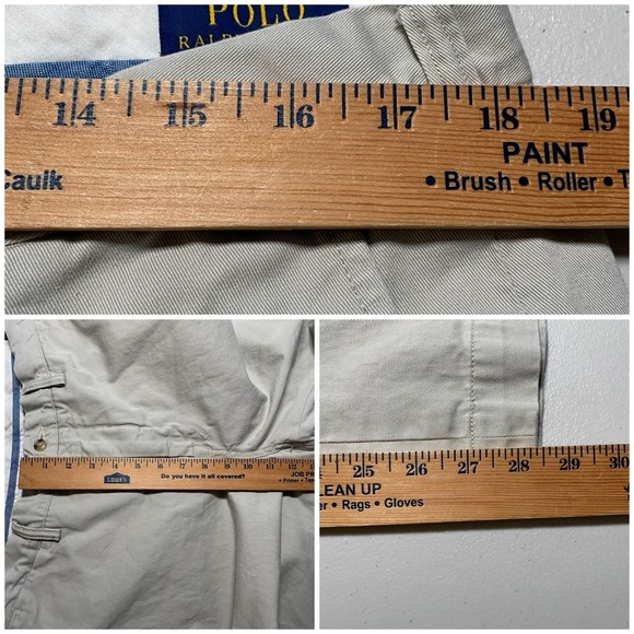 Polo Ralph Lauren Pants 36x30 (37x28.5) Mens Flat Front Chinos Classic Beige - Picture 4 of 8